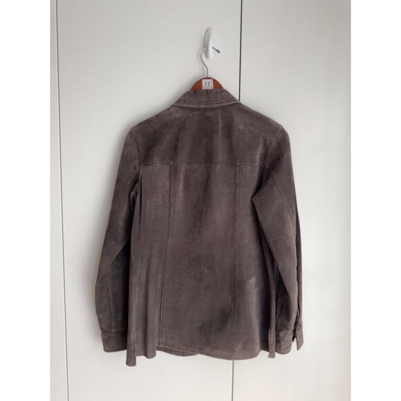 Vintage 90s Classique Entier Taupe Suede Shacket Jacket Size Small Heritage Vtg - Picture 3 of 11